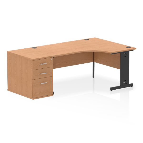 Pulse 1600mm Cable Managed Right Crescent Desk Workstation - Image 22