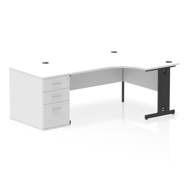 Pulse 1600mm Cable Managed Right Crescent Desk Workstation - Image 34
