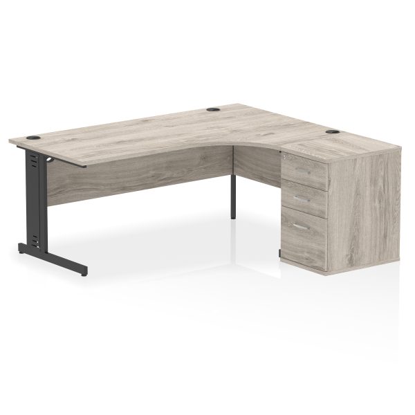 Pulse 1800mm Cable Managed Right Crescent Desk Workstation - Image 7