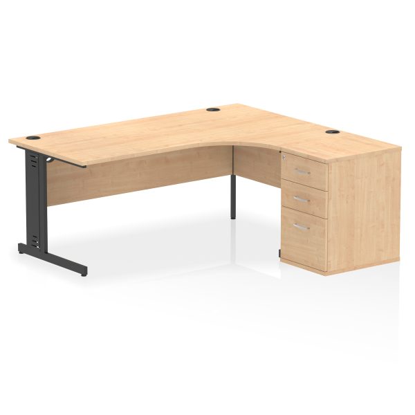 Pulse 1800mm Cable Managed Right Crescent Desk Workstation - Image 13