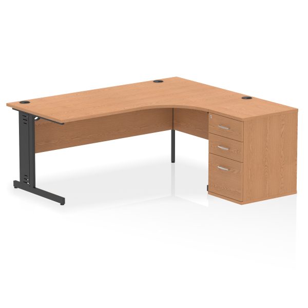Pulse 1800mm Cable Managed Right Crescent Desk Workstation - Image 19
