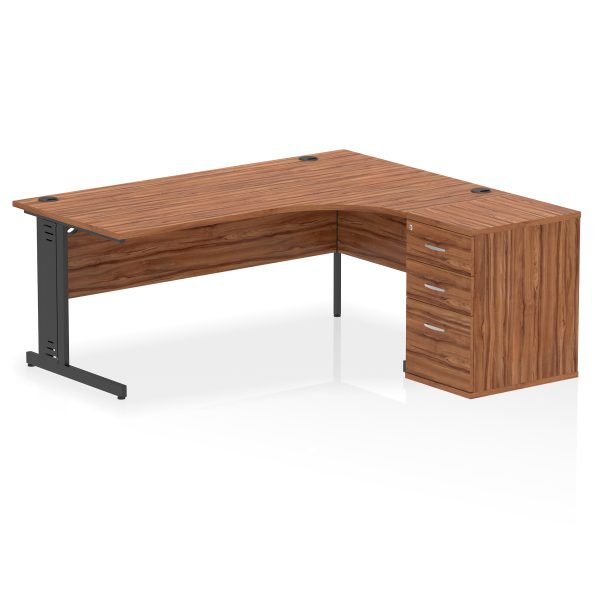 Pulse 1800mm Cable Managed Right Crescent Desk Workstation - Image 25