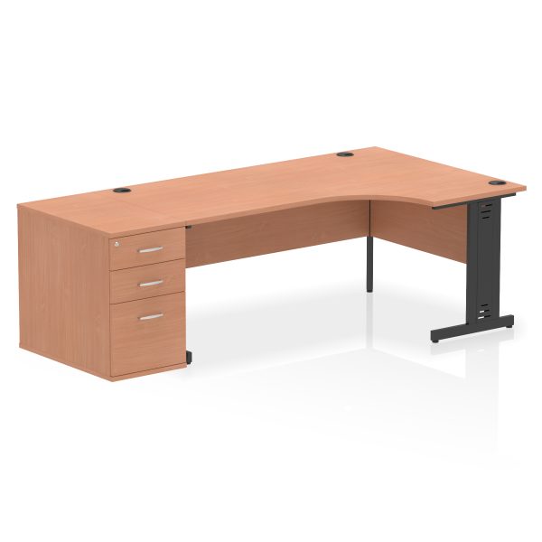 Pulse 1800mm Cable Managed Right Crescent Desk Workstation - Image 4