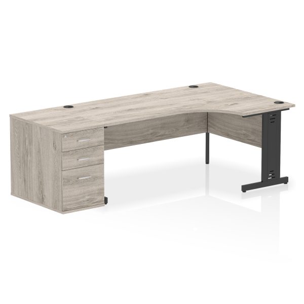 Pulse 1800mm Cable Managed Right Crescent Desk Workstation - Image 10