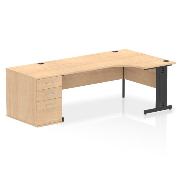 Pulse 1800mm Cable Managed Right Crescent Desk Workstation - Image 16