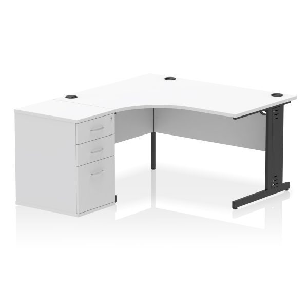 Pulse 1400mm Cable Managed Left Crescent Desk Workstation - Image 11