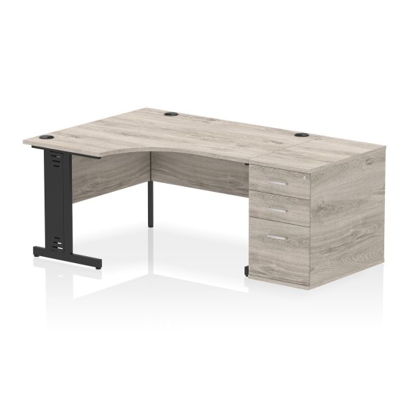 Pulse 1400mm Cable Managed Left Crescent Desk Workstation - Image 4