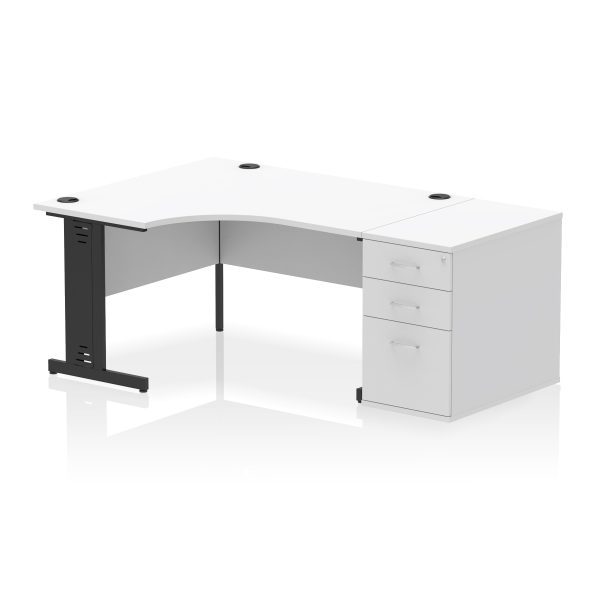 Pulse 1400mm Cable Managed Left Crescent Desk Workstation - Image 12