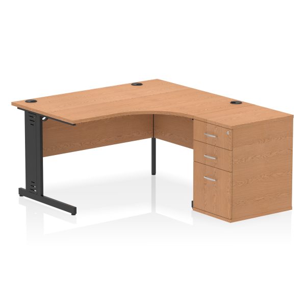Pulse 1400mm Cable Managed Right Crescent Desk Workstation - Image 7