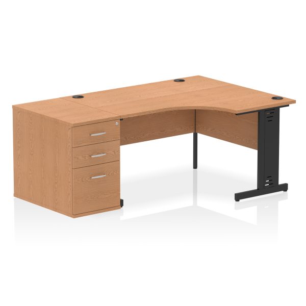 Pulse 1400mm Cable Managed Right Crescent Desk Workstation - Image 8