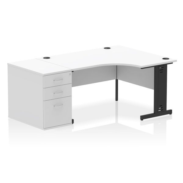 Pulse 1400mm Cable Managed Right Crescent Desk Workstation - Image 12