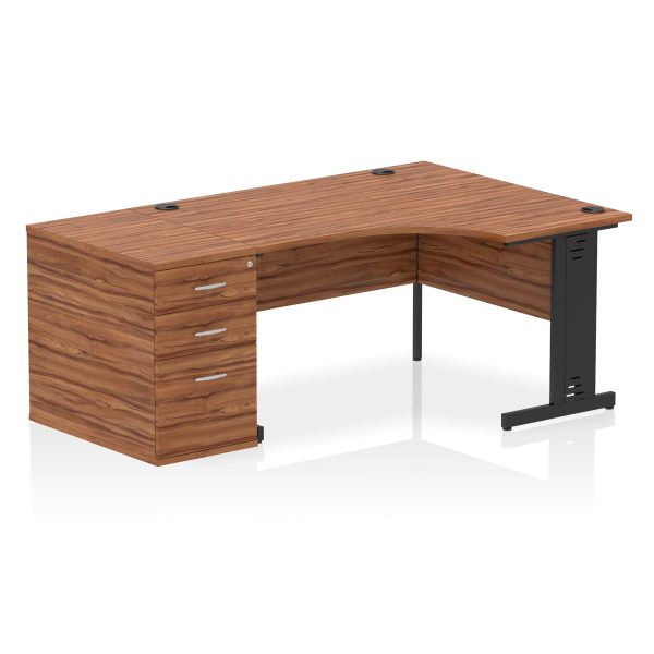 Pulse 1400mm Cable Managed Right Crescent Desk Workstation - Image 10