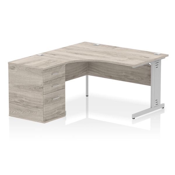 Pulse 1400mm Cable Managed Left Crescent Desk Workstation - Image 20
