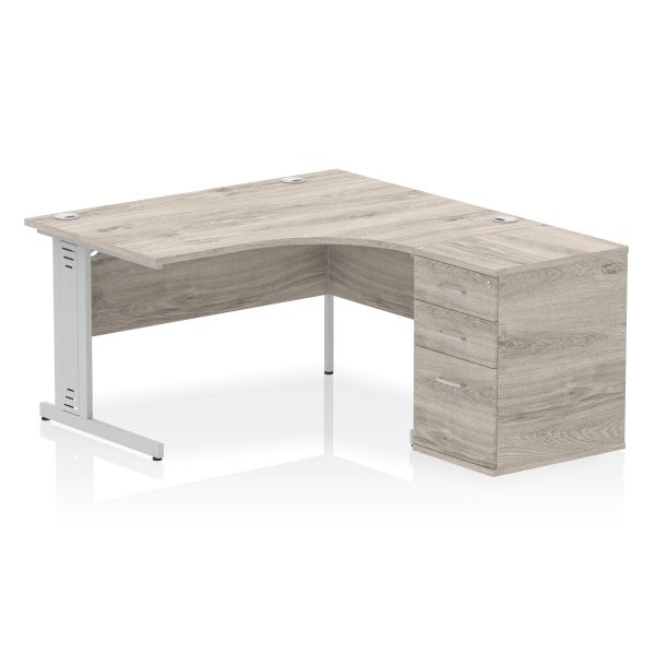 Pulse 1400mm Cable Managed Right Crescent Desk Workstation - Image 13