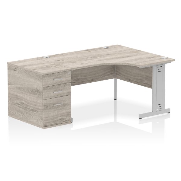 Pulse 1400mm Cable Managed Right Crescent Desk Workstation - Image 20