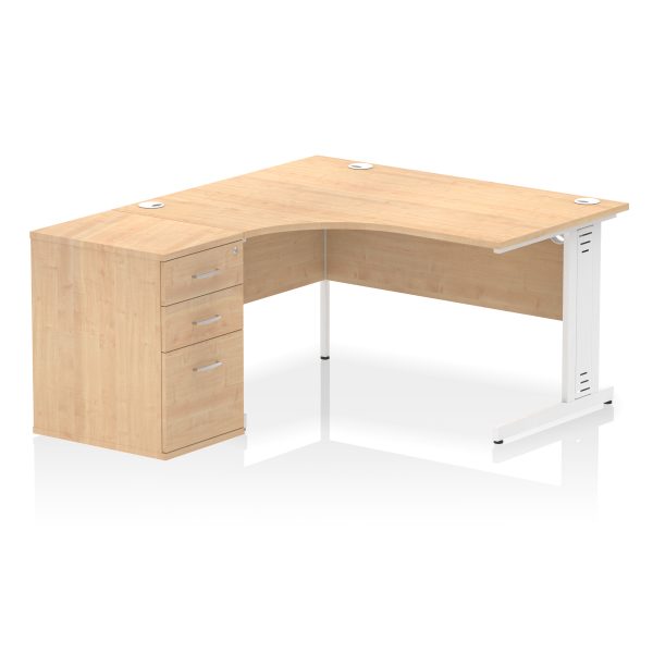 Pulse 1400mm Cable Managed Left Crescent Desk Workstation - Image 23