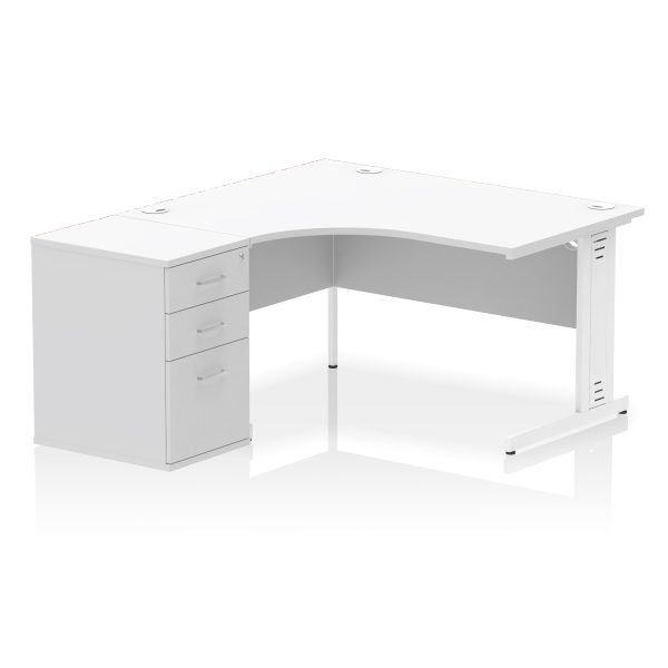 Pulse 1400mm Cable Managed Left Crescent Desk Workstation - Image 25