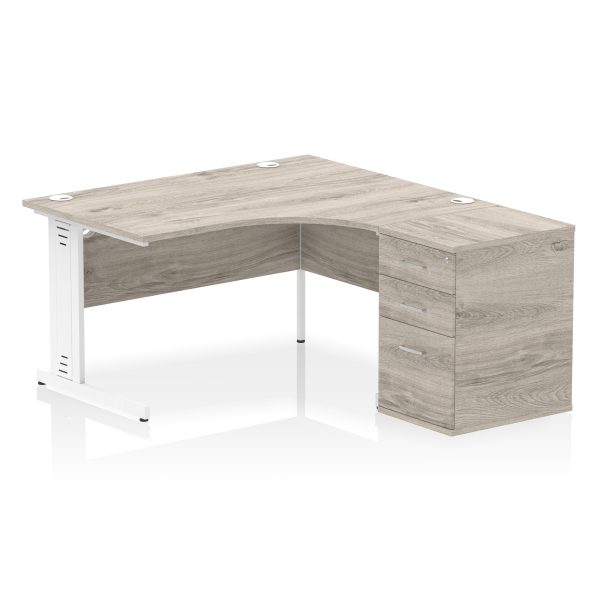 Pulse 1400mm Cable Managed Right Crescent Desk Workstation - Image 22