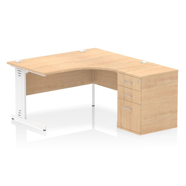 Pulse 1400mm Cable Managed Right Crescent Desk Workstation - Image 23