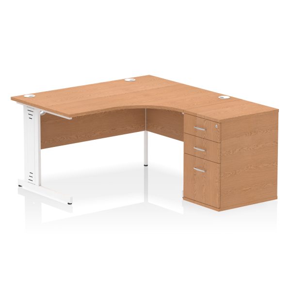 Pulse 1400mm Cable Managed Right Crescent Desk Workstation - Image 24