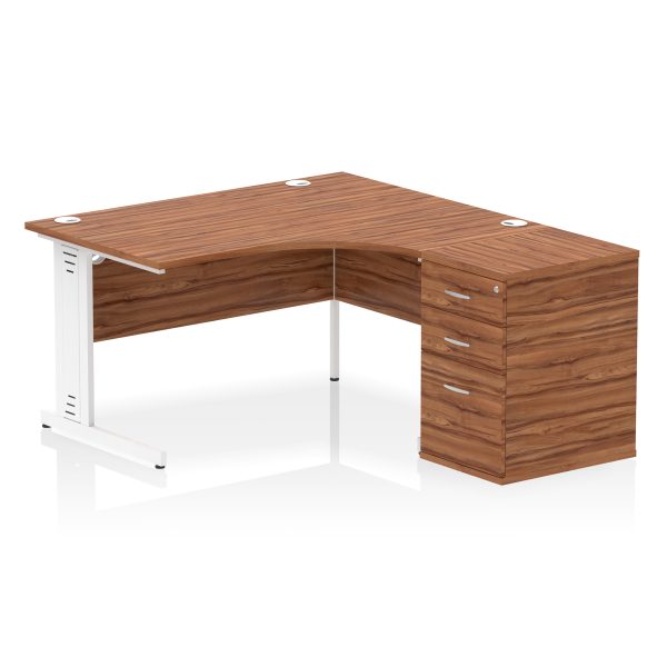 Pulse 1400mm Cable Managed Right Crescent Desk Workstation - Image 26