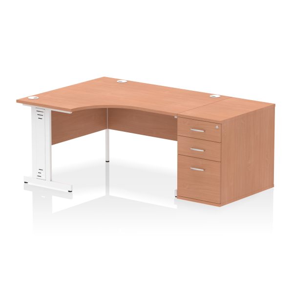Pulse 1400mm Cable Managed Left Crescent Desk Workstation - Image 14