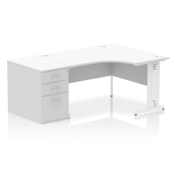 Pulse 1400mm Cable Managed Right Crescent Desk Workstation - Image 18