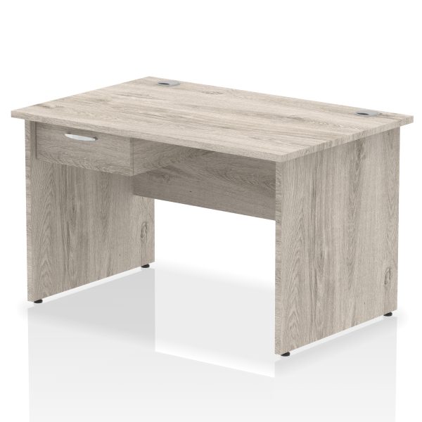 Pulse Panel End Straight Desk Frame With Single One Drawer Fixed Pedestal - Image 3