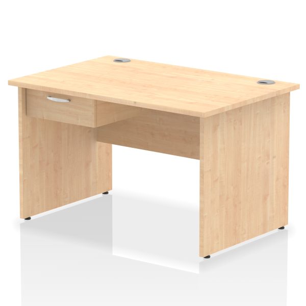 Pulse Panel End Straight Desk Frame With Single One Drawer Fixed Pedestal - Image 4
