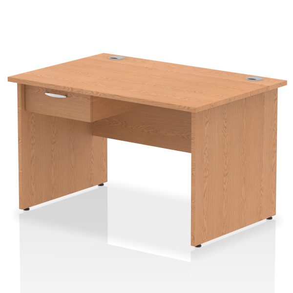 Pulse Panel End Straight Desk Frame With Single One Drawer Fixed Pedestal - Image 5