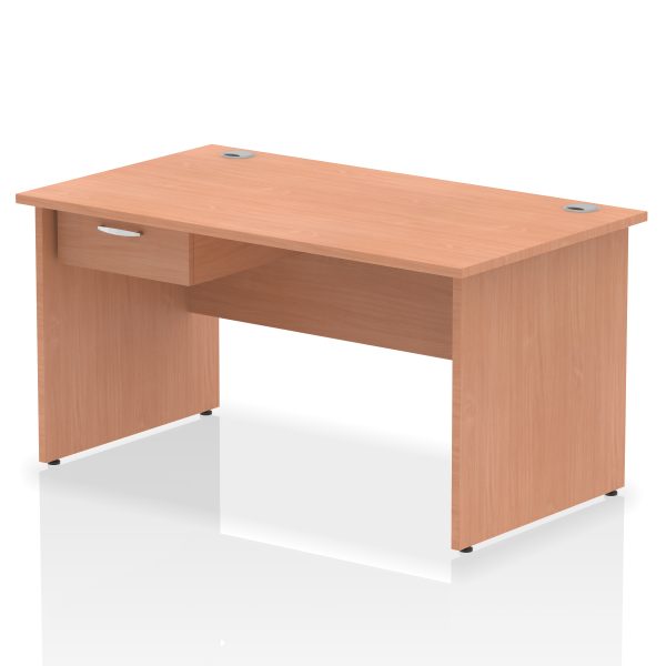 Pulse Panel End Straight Desk Frame With Single One Drawer Fixed Pedestal - Image 8