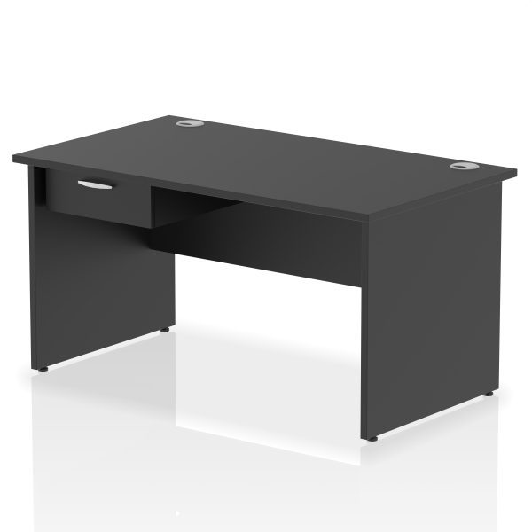 Pulse Panel End Straight Desk Frame With Single One Drawer Fixed Pedestal - Image 9