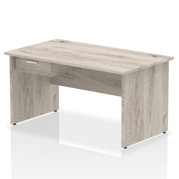 Pulse Panel End Straight Desk Frame With Single One Drawer Fixed Pedestal - Image 10