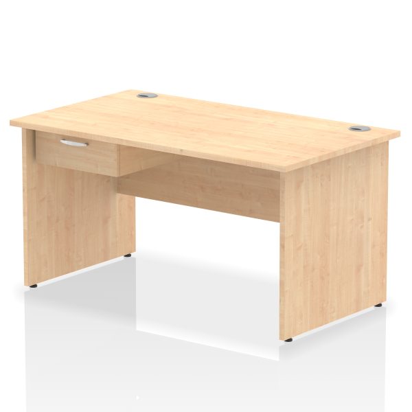 Pulse Panel End Straight Desk Frame With Single One Drawer Fixed Pedestal - Image 11