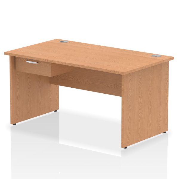 Pulse Panel End Straight Desk Frame With Single One Drawer Fixed Pedestal - Image 12