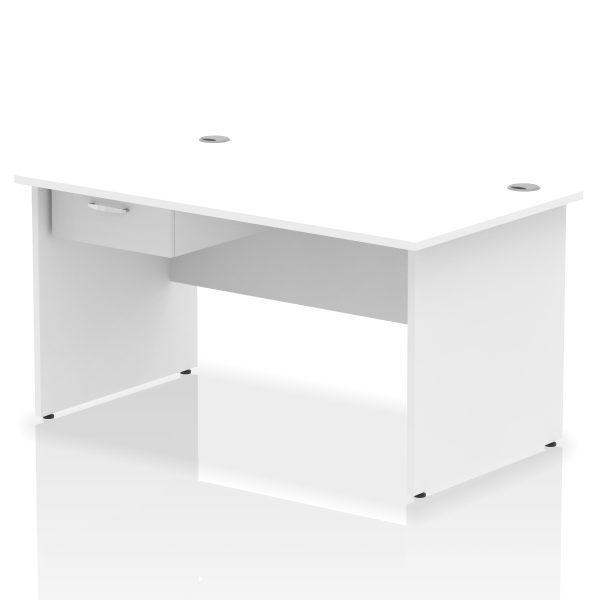 Pulse Panel End Straight Desk Frame With Single One Drawer Fixed Pedestal - Image 13