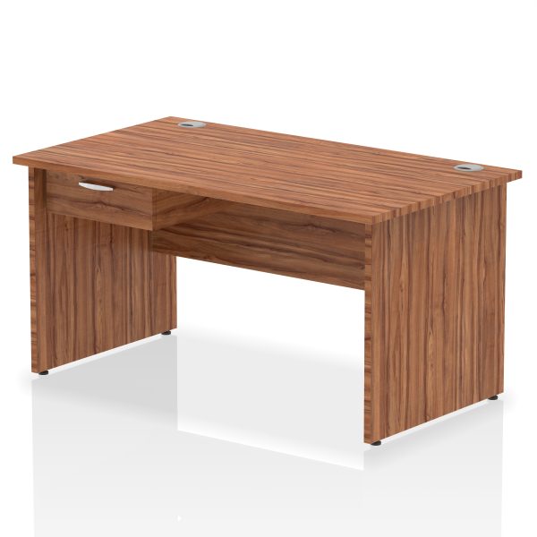Pulse Panel End Straight Desk Frame With Single One Drawer Fixed Pedestal - Image 14
