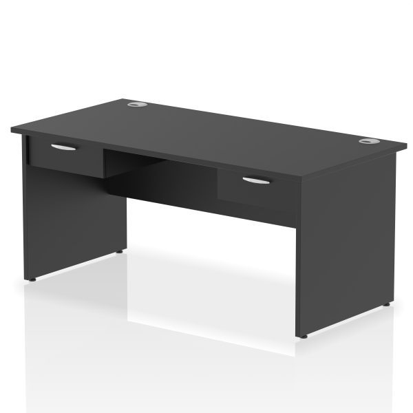 Pulse Panel End Straight Desk Frame With Two One Drawer Fixed Pedestals - Image 2