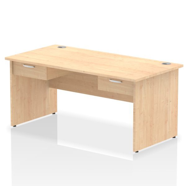 Pulse Panel End Straight Desk Frame With Two One Drawer Fixed Pedestals - Image 4