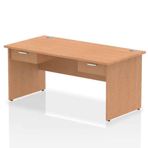 Pulse Panel End Straight Desk Frame With Two One Drawer Fixed Pedestals - Image 5