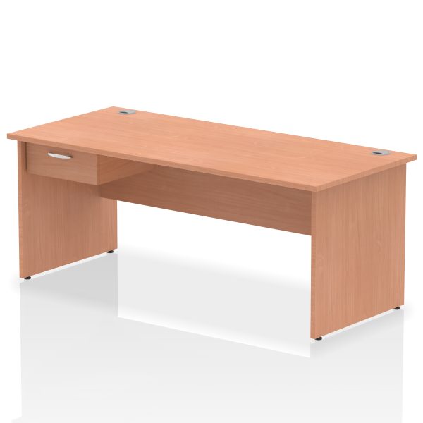 Pulse Panel End Straight Desk Frame With Single One Drawer Fixed Pedestal - Image 22