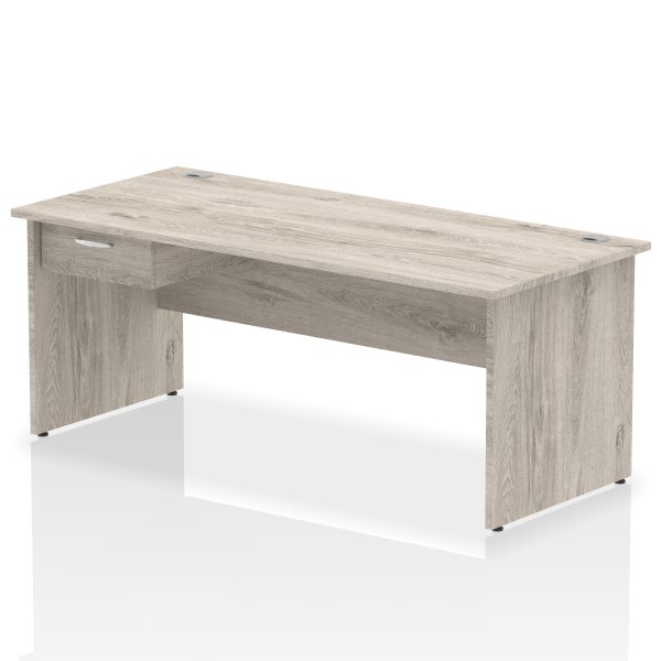 Pulse Panel End Straight Desk Frame With Single One Drawer Fixed Pedestal - Image 24
