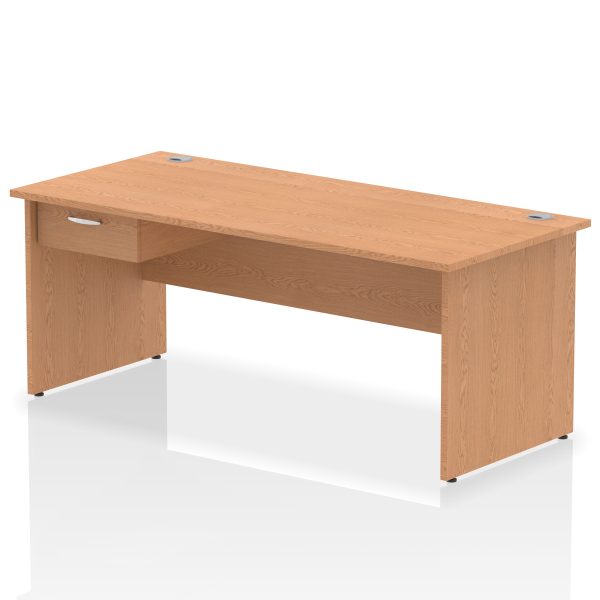 Pulse Panel End Straight Desk Frame With Single One Drawer Fixed Pedestal - Image 26