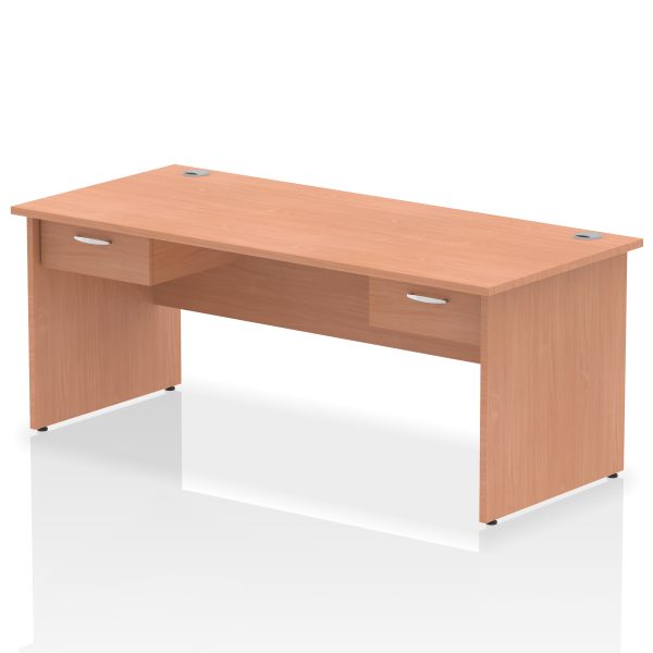 Pulse Panel End Straight Desk Frame With Two One Drawer Fixed Pedestals - Image 8