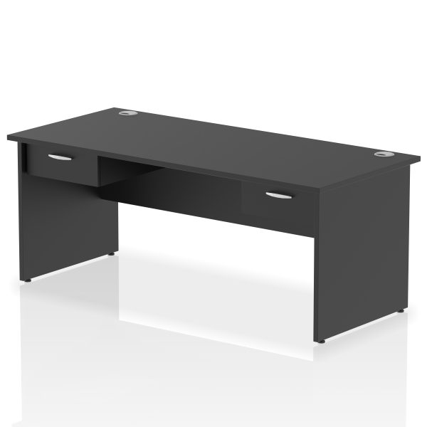 Pulse Panel End Straight Desk Frame With Two One Drawer Fixed Pedestals - Image 9