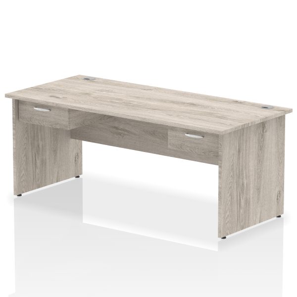 Pulse Panel End Straight Desk Frame With Two One Drawer Fixed Pedestals - Image 10