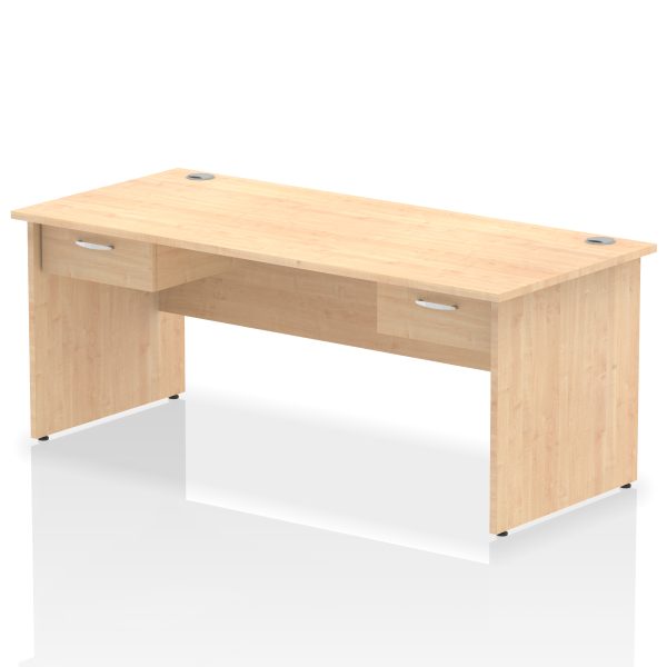 Pulse Panel End Straight Desk Frame With Two One Drawer Fixed Pedestals - Image 11