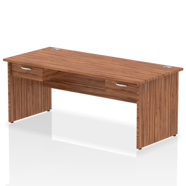 Pulse Panel End Straight Desk Frame With Two One Drawer Fixed Pedestals - Image 14