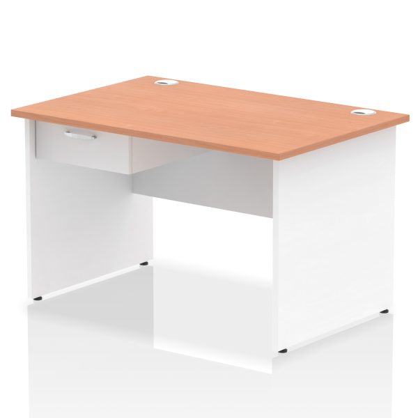 Pulse Panel End Straight Desk Frame With Single One Drawer Fixed Pedestal - Image 29