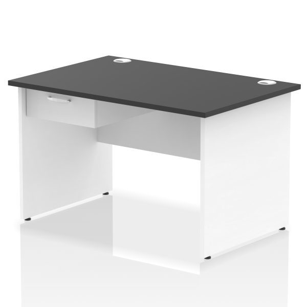 Pulse Panel End Straight Desk Frame With Single One Drawer Fixed Pedestal - Image 30